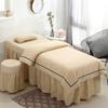 4-Piece Massage Table Sheet Set, Massage Table Skirt, Cotton Massage Table Bed Skirt, Protects Massage Table, Machine Washable (Color : White, Size : 185x70cm) (Camel 185x70cm) view 1