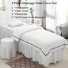 4-Piece Massage Table Sheet Set, Massage Table Skirt, Cotton Massage Table Bed Skirt, Protects Massage Table, Machine Washable (Color : White, Size : 185x70cm) (Camel 185x70cm) view 4