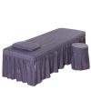 1Pcs Set Beauty Salon Massage Table Bed Sheet, Solid Color Massage Table Skirt Breathable Reusable for Beauty Facial Bed Bedding/Red/185 * 70Cm Square Head (Violet 180 * 60Cm Trapezoid) view 1