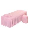 1Pcs Set Beauty Salon Massage Table Bed Sheet, Solid Color Massage Table Skirt Breathable Reusable for Beauty Facial Bed Bedding/Red/185 * 70Cm Square Head (Light Pink 185 * 70Cm Square Head) view 1