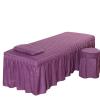 1Pcs Set Beauty Salon Massage Table Bed Sheet, Solid Color Massage Table Skirt Breathable Reusable for Beauty Facial Bed Bedding/Red/185 * 70Cm Square Head (Purple 190 * 70Cm Square Head) view 1