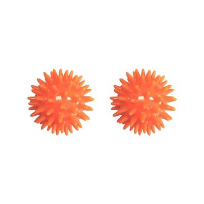 2 Set of Spike Massage Ball Exercise Foot Massage Ball for Back Hand Palms Feet Soles Orange, 6 cm