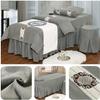 4-Piece Professional Massage Linens Microfiber Massage Table Sheet Set,Solid Color Massage Table Skirt (190x70cm(75x28inch) Green) (190x70cm(75x28inch) Dark Blue) (190x80cm(75x31inch) Silver) view 2