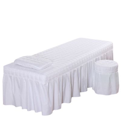 1Pcs Set Beauty Salon Massage Table Bed Sheet, Solid Color Massage Table Skirt Breathable Reusable for Beauty Facial Bed Bedding/Red/185 * 70Cm Square Head (White 185 * 70Cm Square Head)