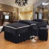 DACAIJIUWO Professional Massage Linens Solid Color Massage Table Sheet Sets Spa Beauty Bed Cover, Beauty Bedspreads (60x180cm(24x71inch) Black) (70x185cm(28x73inch) Black) view 2