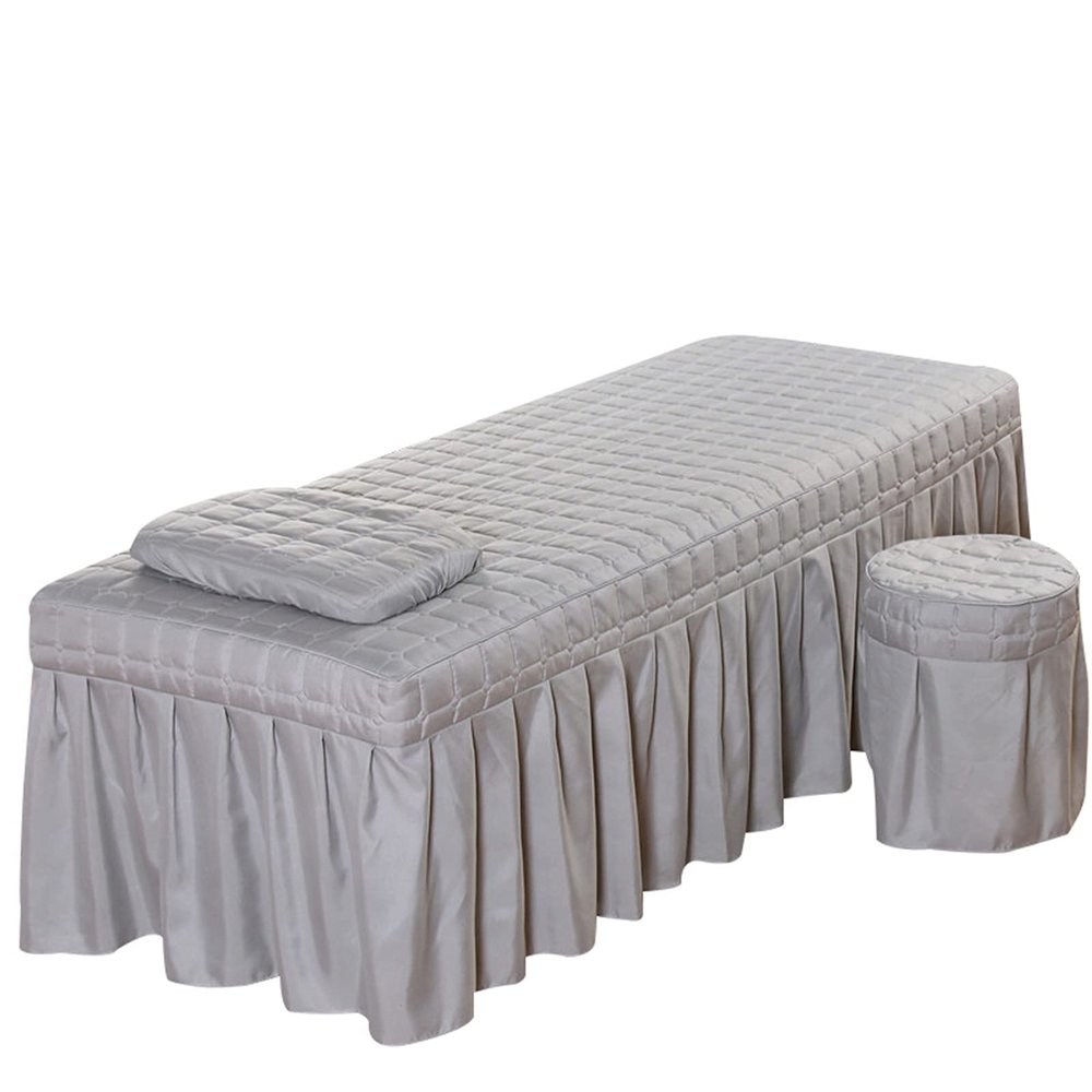 1Pcs Set Beauty Salon Massage Table Bed Sheet, Solid Color Massage Table Skirt Breathable Reusable for Beauty Facial Bed Bedding/Red/185 * 70Cm Square Head (Grey 180 * 60Cm Square Head)