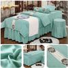 4-Piece Professional Massage Linens Microfiber Massage Table Sheet Set,Solid Color Massage Table Skirt (190x70cm(75x28inch) Green) (190x70cm(75x28inch) Dark Blue) (190x70cm(75x28inch) Light Green) view 2