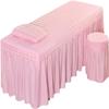 DACAIJIUWO Massage Table Sheet Sets Spa Beauty Bed Cover, Beauty Bedspreads Bed Skirt Pillow Case Stool Cover (White 185x70cm(73x28inch)) (Pink 180x60cm(71x24inch)) view 1