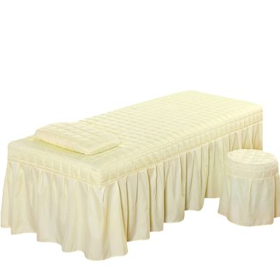 1Pcs Set Beauty Salon Massage Table Bed Sheet, Solid Color Massage Table Skirt Breathable Reusable for Beauty Facial Bed Bedding/Red/185 * 70Cm Square Head (Yellow 175 * 60Cm round Head)