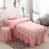 4-Piece Massage Table Sheet Set, Massage Table Skirt, Cotton Massage Table Bed Skirt, Protects Massage Table, Machine Washable (Color : White, Size : 185x70cm) (Pink 190x70cm) view 1