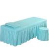 1Pcs Set Beauty Salon Massage Table Bed Sheet, Solid Color Massage Table Skirt Breathable Reusable for Beauty Facial Bed Bedding/Red/185 * 70Cm Square Head (Blue 185 * 70Cm Trapezoid) view 1