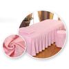 1Pcs Set Beauty Salon Massage Table Bed Sheet, Solid Color Massage Table Skirt Breathable Reusable for Beauty Facial Bed Bedding/Red/185 * 70Cm Square Head (Blue 185 * 70Cm Trapezoid) view 2