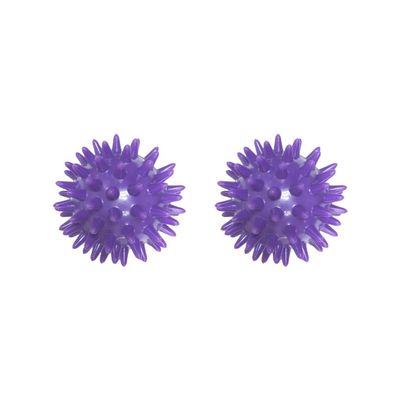 2 Set of Spike Massage Ball Exercise Foot Massage Ball for Back Hand Palms Feet Soles Purple, 6 cm