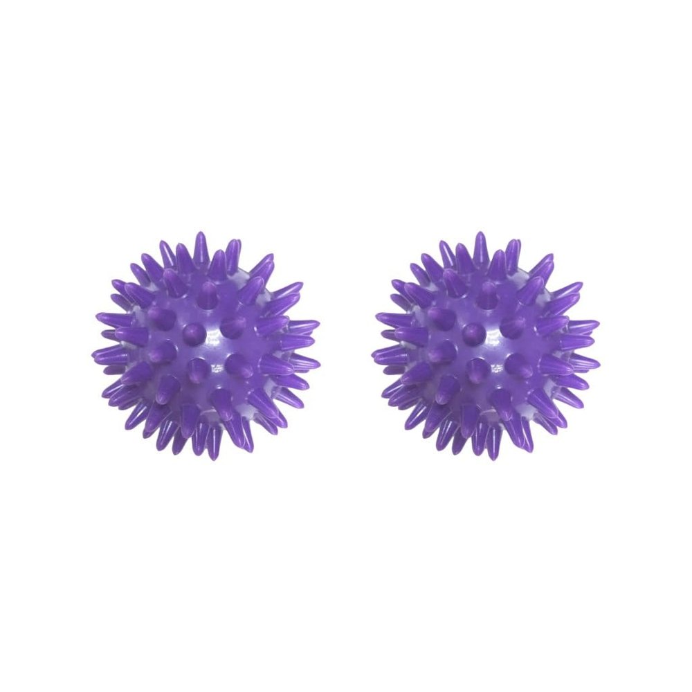 2 Set of Spike Massage Ball Exercise Foot Massage Ball for Back Hand Palms Feet Soles Purple, 6 cm