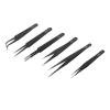 2 Set 6 Pieces Precision Tweezers Set Nail Decor Tweezers Precision Tweezers Set Blunt view 2