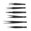2 Set 6 Pieces Precision Tweezers Set Nail Decor Tweezers Precision Tweezers Set Blunt view 4