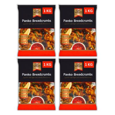 4x1kg Panko Japanese Breadcrumbs Catering Size - All Natural Ingredients