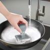 TOPULORS Cast Iron Scrubber Cleaner & 316L Stainless Steel Chainmail Scrubber with 2 Scrapers, Ergonomic Silicone Handle Brush for Pans Skillets Grills Dishes Cleaning - Non-Scratch Rust-Proof - Gray view 2