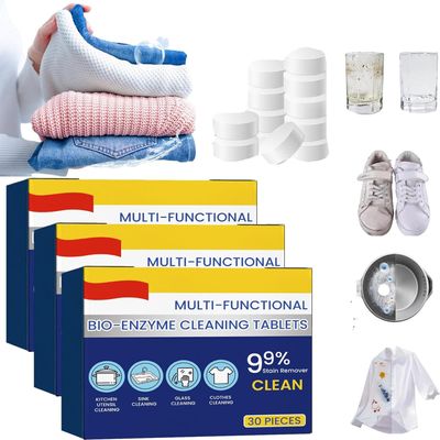 Multi-functional Bio-Enzyme Cleaning Tablets,Foam Rust Remover,Bio-Enzyme Salt Tablet,Kitchen All-Purpose Cleaning Powder,Household Bio-Enzyme Cleaner for Clothes,Cooktops (3 Box)