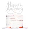 Sumerk 1 PC Sliver Happy Anniversary Cake Topper Wedding Anniversary Cake Toppers 50th Wedding Anniversary Cake Decorations Anniversary Party Decoration view 1