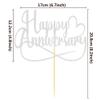 Sumerk 1 PC Sliver Happy Anniversary Cake Topper Wedding Anniversary Cake Toppers 50th Wedding Anniversary Cake Decorations Anniversary Party Decoration view 2