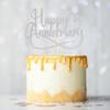 Sumerk 1 PC Sliver Happy Anniversary Cake Topper Wedding Anniversary Cake Toppers 50th Wedding Anniversary Cake Decorations Anniversary Party Decoration view 4