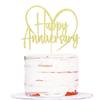 Sumerk 1 PC Happy Anniversary Cake Topper Wedding Anniversary Cake Toppers 50th Wedding Anniversary Cake Decorations Anniversary Party Decoration Gold view 1