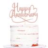 Sumerk 1 PC Rose Gold Happy Anniversary Cake Topper Wedding Anniversary Cake Toppers 50th Wedding Anniversary Cake Decorations Anniversary Party Decoration view 1