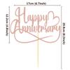 Sumerk 1 PC Rose Gold Happy Anniversary Cake Topper Wedding Anniversary Cake Toppers 50th Wedding Anniversary Cake Decorations Anniversary Party Decoration view 2