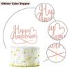 Sumerk 1 PC Rose Gold Happy Anniversary Cake Topper Wedding Anniversary Cake Toppers 50th Wedding Anniversary Cake Decorations Anniversary Party Decoration view 3
