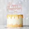 Sumerk 1 PC Rose Gold Happy Anniversary Cake Topper Wedding Anniversary Cake Toppers 50th Wedding Anniversary Cake Decorations Anniversary Party Decoration view 4