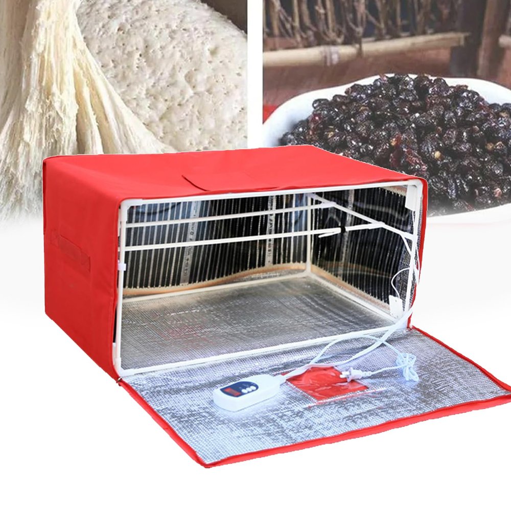 PLABNK Dough Proofer Machine Heat (43L/ 57L/ 75L), Temperature Controlled, Removable Middle Layer Tube+ Water-resistant Interior, Foldable/easy to Clean, for Making Yogurt/Dishes,75L