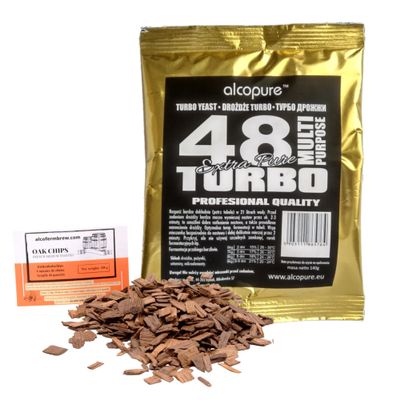 1 x Turbo Yeast Turbo 48 + Oak Chips, Vodka Yeast, Yeast for Mash