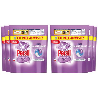 Persil XL 3-in-1 Washing Capsules Outstanding Stain Removal with No Residues Even in Quick and Cold Washes 7 Days of Lasting Freshness Washing Pods 48 Washes (Buy 6, Colour Protect)