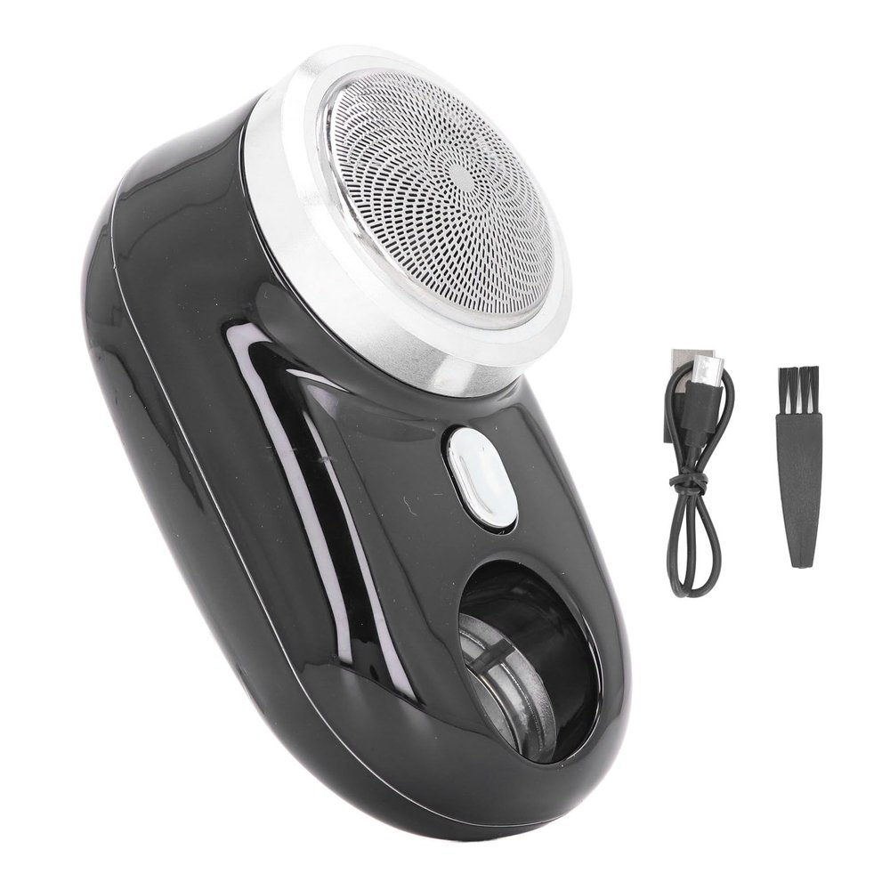 Mini Electric Mini Beard Trimmer for Men Rechargeable USB Portable Pocket Beard Trimmer Face Mustache Stubble Body Grooming Black for Travel
