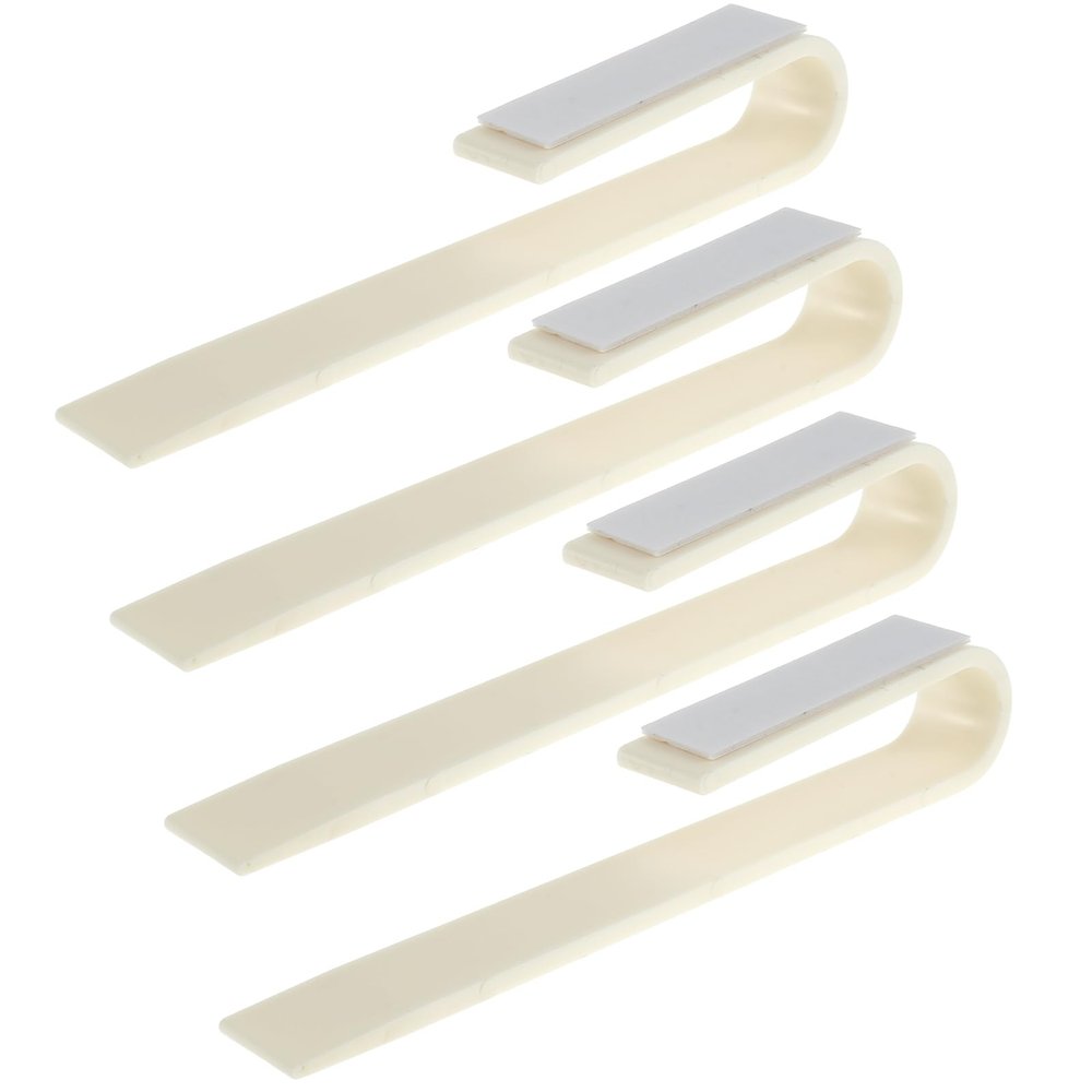 Foppla 4 Pack Tumbler Lid Organizer Space Saving Cup Lid Organizer Self-Adhesive Tumbler Lid Hook Holds 7-8 Glass Lids Clutter-Free Cup Lid Holder Hanger for Kitchen Cabinet and Countertop