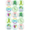 15 x Mental Health Awareness Mix Edible Wafer or Icing Cupcake Topper Fun Charity Party Cake Decorations Perfect For Brownies Cookies Muffins & More! (Edible Wafer Card) view 1