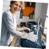Didiseaon Wire Dishwashing Gloves Reusable Waterproof Kitchen Cleaning Gloves Five-finger Heat-resistant Anti-oil for Dishwashing and Pot Cleaning view 3