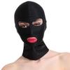 A-Waroom Unisex Hood Open Moth Open Eyes Face Mask Breathable Elastic Black Headgear for Mysterious Games Cosplay Party (M) view 1