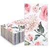 WRAPAHOLIC 50Pcs Floral Napkins - 3-Ply Disposable Paper Guest Napkin, Elegant Pink Floral - 4.3 x 7.9 In view 1