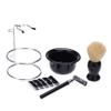 Aiweijia 5 PCS Shaving Brush Kit for Men, Beard Shaving Kit, Shaving Bowl Holder Stand Stainless Steel Shaving Brush Razor Blade Set Gifts view 1
