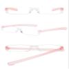 ABETOS Mini Rimless Reading Glasses for Women Men Ultra-Light Frameless Pocket Readers Fashion Cute Compact Eyeglasses with Portable Tube Case, Pink 3.0 view 3