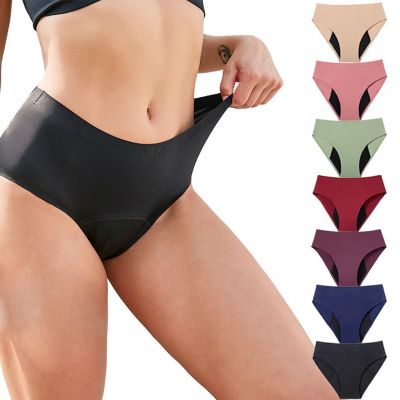 BESSIEPY 7 Pack Period Underwear for Women 4 Layer Leak-Proof Heavy Flow High Absorbency Postpartum Menstrual Panties Leakproof Hipster (Color : Multi-colored, Size : XXL)