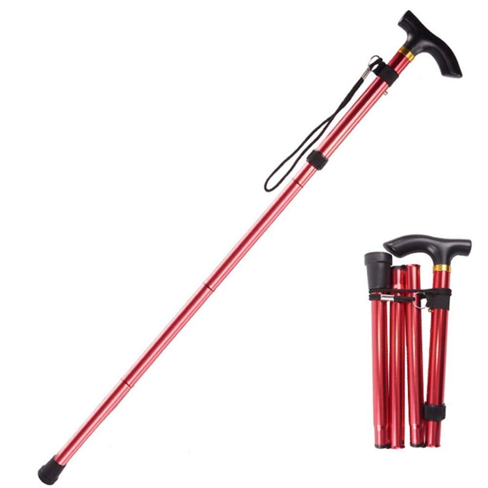 Adjustable Walking Cane,Non-Slip Folding Crutch Ultra Light Portable Elderly Crutch Aluminum Telescopic Ultra Short Cane,Crutches Hello