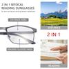 Vepiant Photochromic Bifocal Reading Glasses Men Women Transition Sunglasses UV400 Protection Sun Readers Far and Near Dual-Use Blue Light Blocking Eyeglasses Full Rim Metal Frame Presbyopia Eyewear view 3