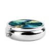 Abstract Marbled Ocean Navy Blue Teal Green, Pill Box Round Pill Case for Pocket Or Purse Small Pill Container Travel Pill Organizer view 3