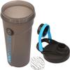 (Set of 2) Protein Shaker Bottle 700 ML Shaker Cup with Stainless Steel Mixer Ball Leakproof Sports Water Bottle Mix Drinking Bottle Secure Drink for Fitness Sports Gym & Travel - Blue & Pink view 3
