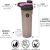 (Set of 2) Protein Shaker Bottle 700 ML Shaker Cup with Stainless Steel Mixer Ball Leakproof Sports Water Bottle Mix Drinking Bottle Secure Drink for Fitness Sports Gym & Travel - Blue & Pink view 4