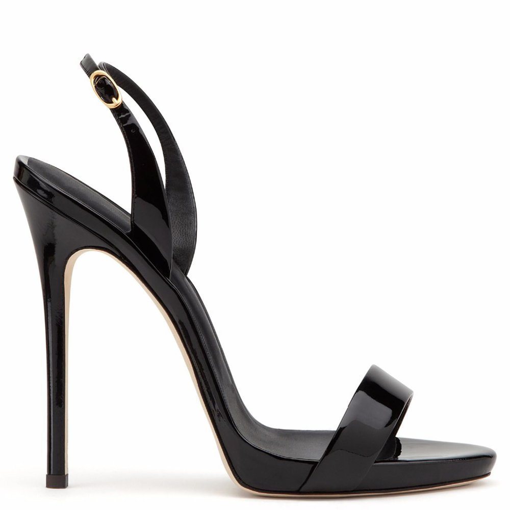 WOkismD 12CM/4.72IN Women's Open Toe Sexy Super High Heel Sandals with Back Strap And Side Hollow High Heels,Black,43