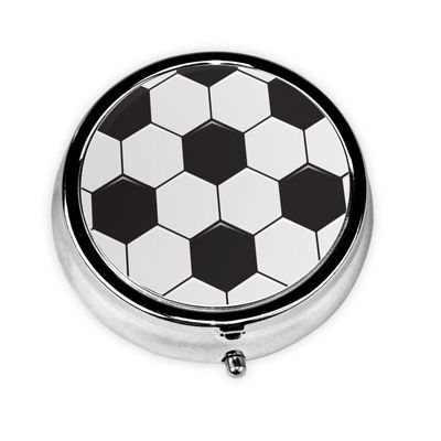 Football Texture, Pill Box Round Pill Case for Pocket Or Purse Small Pill Container Travel Pill Organizer